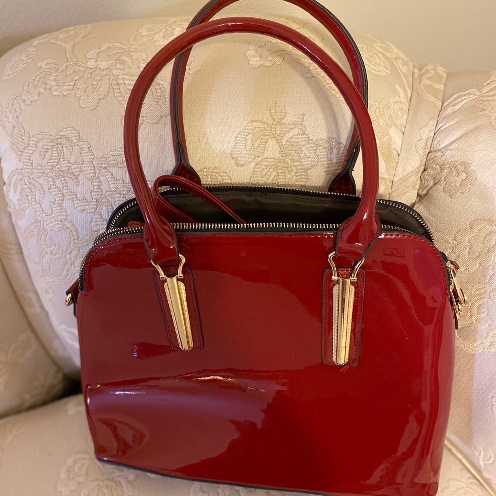 Red shoulder bag